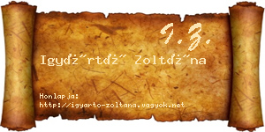Igyártó Zoltána névjegykártya
